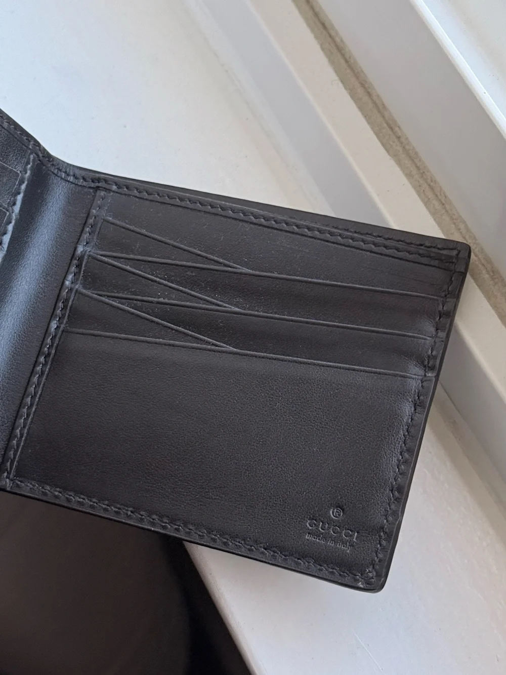 Gucci Black Perforated Embossed GG Leather Wallet